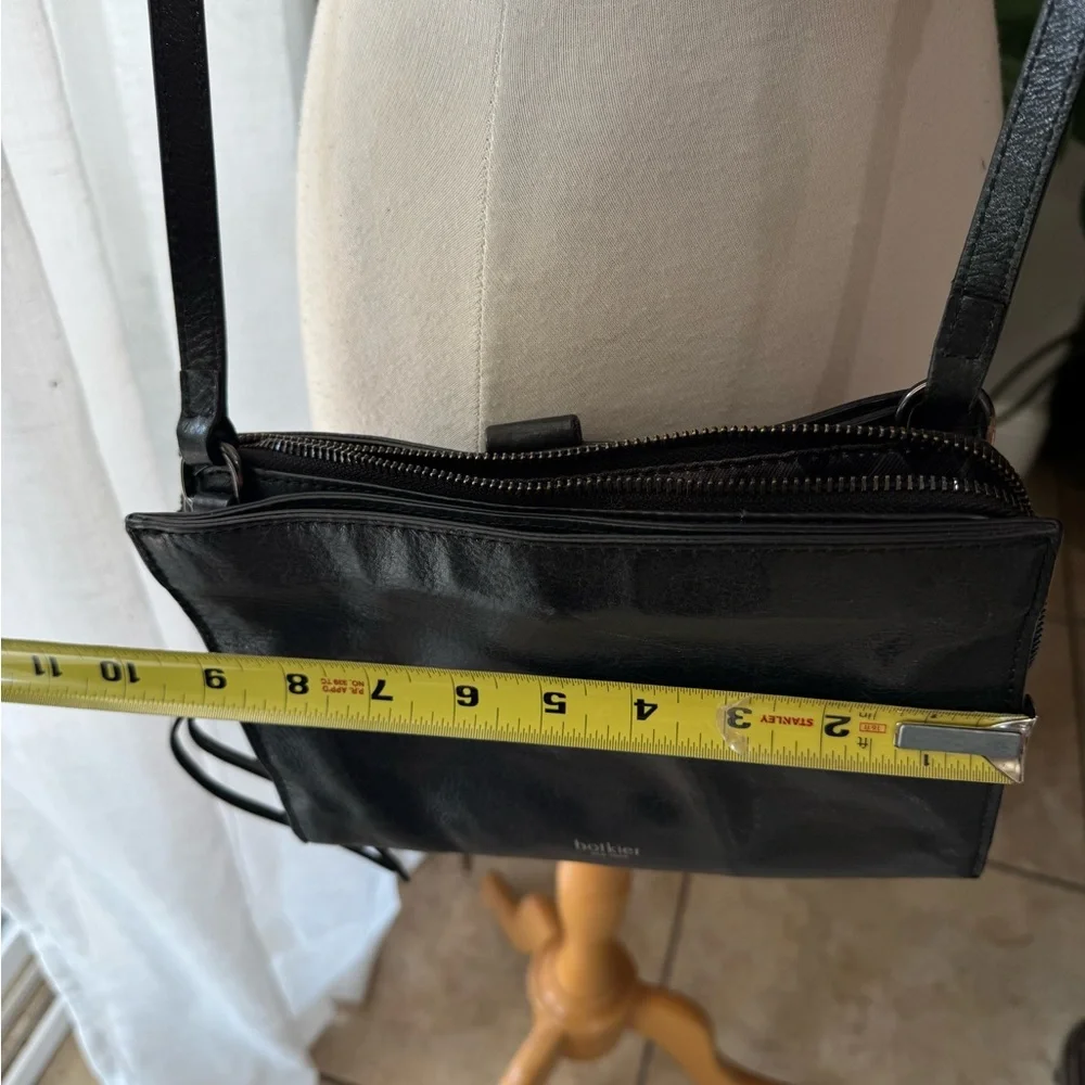Botkier Black Leather Crossbody Bag with Studded‎ Detail & Adjustable Strap